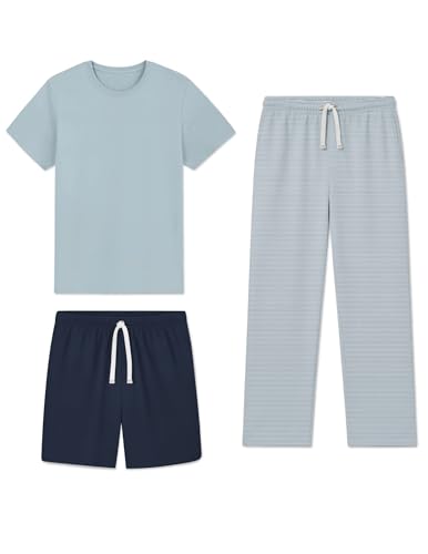 Andeip Mens Pjs Sets Comfy Loungewear Loose 3 Pieces Pajamas for All Season Versatility X-Large