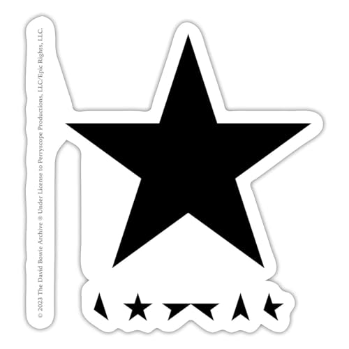 Spreadshirt David Bowie Blackstar Album Cover Sticker, 4 x 4, White Matte