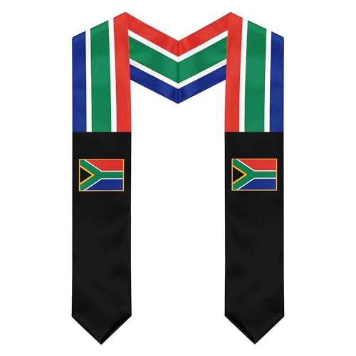 South Africa Flag Graduation Stole, South Africa Graduation Sash Scarf for Study Aboard International Students