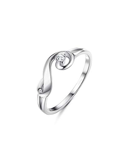 Sllaiss Austrian Zirconia Infinity Rings for Women CZ Promise Engagement Band Rings 925 Sterling Silver Wedding Ring Size 5-9