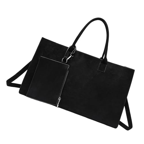 Sac à main en daim grande capacité avec poches et pochette amovible