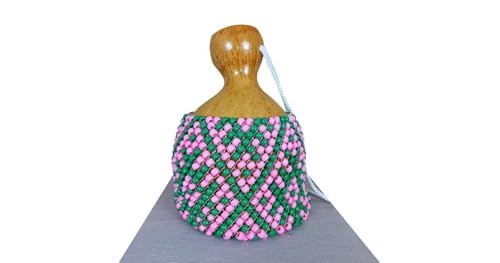 Handmade Pink Flower Inspired Gourd Shekere - 10