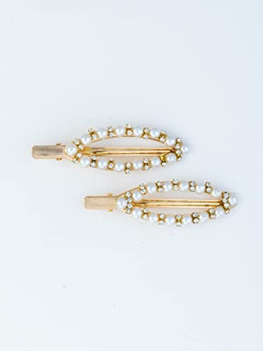 Lilly & Sparkle pearl and crystal embelished aligator hair clip for women- set of 2 (B09MQ9PJ9Z) Amazon Price History, Amazon Price Tracker