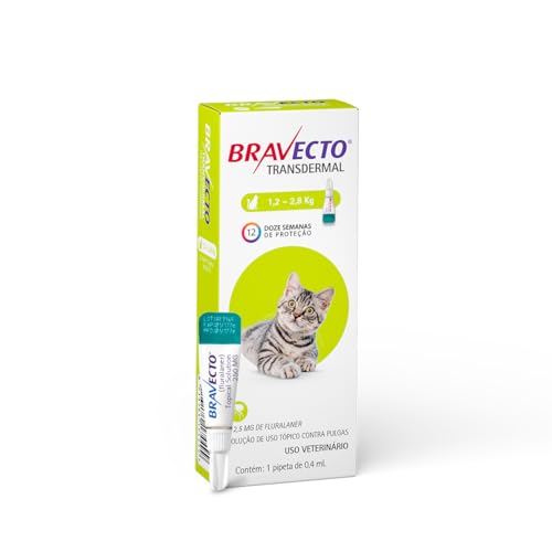 Bravecto® Gatos Transdermal 112,5mg - Antipulgas - Gatos de 1,2 a 2,8kg - 1 Pipeta 0,4ml - MSD Saúde Animal