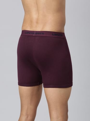 Image of Levi's 001 Classic Boxer Brief for Men | 100% Pure Cotton | Solid | Mid-Rise Men's Underwear | Anti-Roll Waistband | Durable Comfort with Extra Supportive Gusset | Functional Fly | Pack of 2