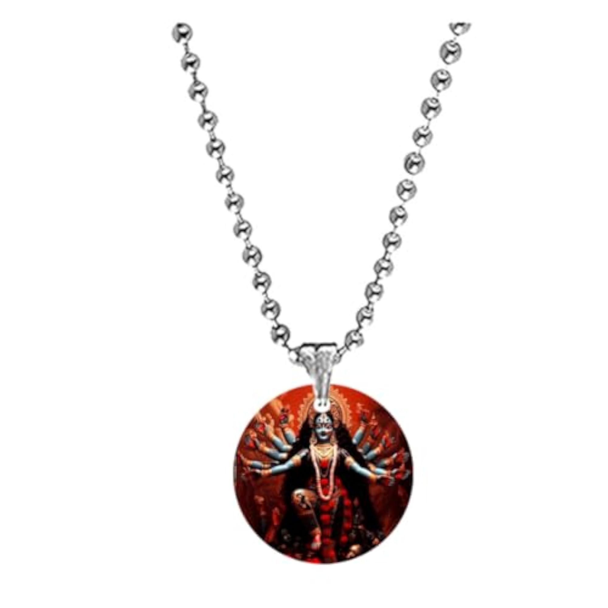 Maa Goddess Kali Red Acrylic Pendant Necklace
