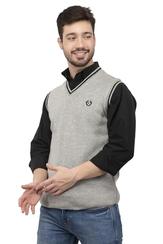 Image of Kvetoo V Neck Sleeveless Winter Wool Sweater for Men