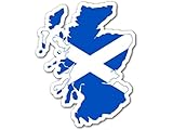 American Vinyl Scotland Shaped Scottish Flag Sticker (Decal scot Shape st Andrew's Cross)