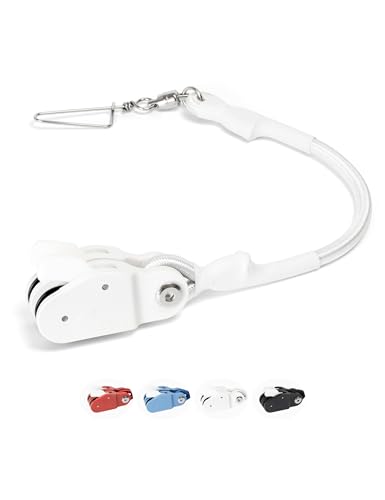 BLUEWING Outrigger Halyard Lock Pulley Halyard Line Lock Pulley with Ball Bearing Snap Swivel for Offshore Fishing, White Double