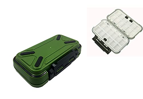 Caja para accesorios de pesca Toasis pequeña para anzuelos, pesos, swivels, contenedor de almacenamiento (Oliva)