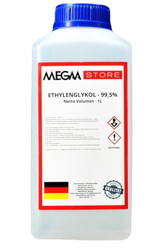 Megaa store Ethylenglykol 99 5% | 1L bis 20L | Kühlmittel Solarflüssigkeit Kühlsystem Heizungs- Solar- Klimaanlagen- und Wärmepumpen Installationen