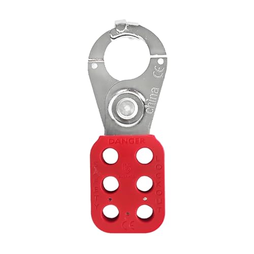 Image of Lock Out Tag Out Hasp,10Pack Tamper-Proof Stainless Steel Padlock Hasp with Extended Jaw,Red 1 inch Jaw Diameter Stainless Steel Lockout Hasp,Nylon Handle,Tamper-Proof and Impact-Resistant