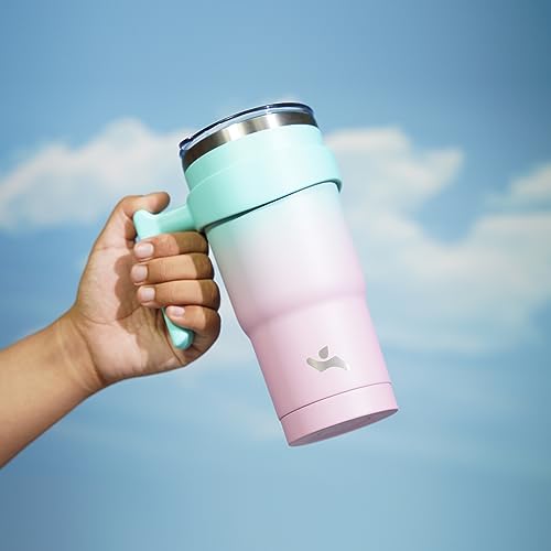 Image of Konokyo 20 oz Tumbler with Handle and Straw, Insulated Travel Mug