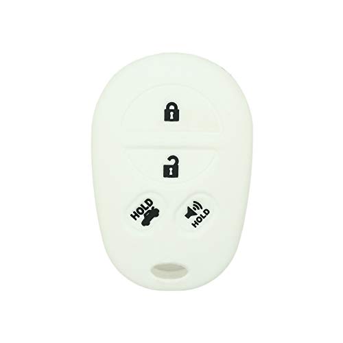 BROVACS Silicone Cover Protector Case Holder Skin Jacket Compatible with TOYOTA 4 Button Remote Key Fob CV2418 White