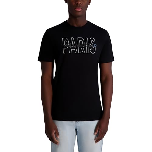 KARL LAGERFELD Men's Short Sleeve Crewneck Paris Logo Graphic Design T-Shirt