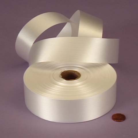 White Embossed Poly Satin Ribbon, 4433710