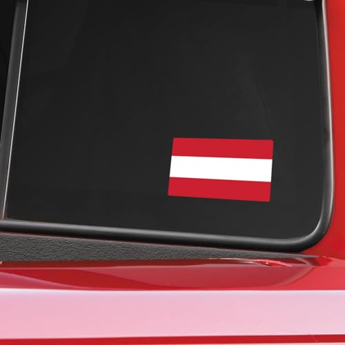 Image of World Country Flag Decal Stickers - Two Pack - for Cars Windows Bumpers Laptops Tablets Tumblers Cups Walls (Austria)