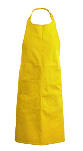 Kariban Tablier cuisine et sommelier avec bavette en 100% coton Dimension 90 cm sur 76 cm Coloris yellow Cover