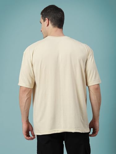 Image of CHKOKKO Mens Stylish Oversized T Shirt for Daily and Casual Wear Printed Design with Drop Shoulder and Half Sleeves