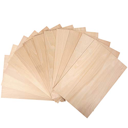 KEILEOHO 6 Pack Balsawood Sheets 12 x 8 x 1/16 Inch, Unfinished Natural Basswood Board, Thin Balsa Wood Boards for Crafts, Plywood Sheets for Painting DIY Models
