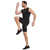 AMZSPORT Canotta Compressione da Uomo Sport Senza Maniche Base Layer Asciugatura Rapida Top Nero XL #5