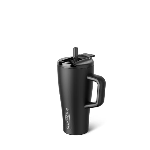 Image of BruMate Era Flip 20oz Kids Tumbler with Covered Flip Down Straw | 100% Leakproof Insulated Kids Cup | Made of Stainless Steel | Cup Holder Friendly | 20oz (Matte Black)