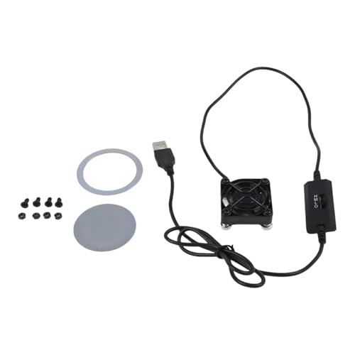 EasyByMall Mini ventilador de refrigeración USB de 40 mm con disipador de calor de metal, 3 velocidades, funcionamiento silencioso para laptop, PC, router, TV, Box, enfriador de escritorio compacto