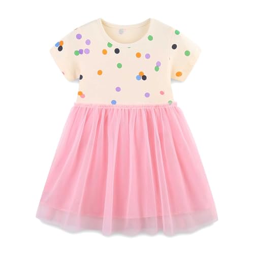 Robe d'été fille manches courtes coton vêtement enfant fille 2 3 4 5 6 7 ans