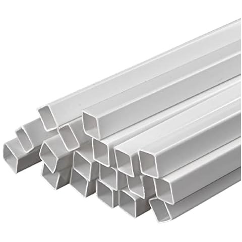 PHasz 20 Pcs ABS Hollow Square Tube Side Length 3-10Mm Length 500Mm Plastic Model Tube Suitable for Architectural Model,Side length 6mm Cover
