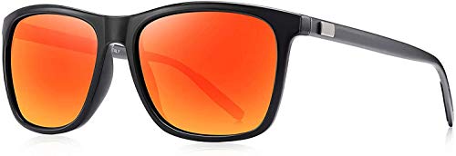 Lunettes de soleil polarisées Hommes FemmesSunglasses Al-Mg Metal Frame Lightweight Fishing Sports Outdoors (Orange) Cover