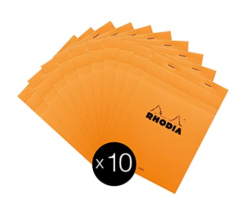 RHODIA 16600C, Stapled Notepad N°16 Orange, A5, Lined, 80 Detachable Sheets, White Clairefontaine Paper 80 g/m² - Image 3
