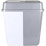 Acense Dual Compartment Recycling Bin, 80L (2 x 40L), Grey and White, Waste Separation
