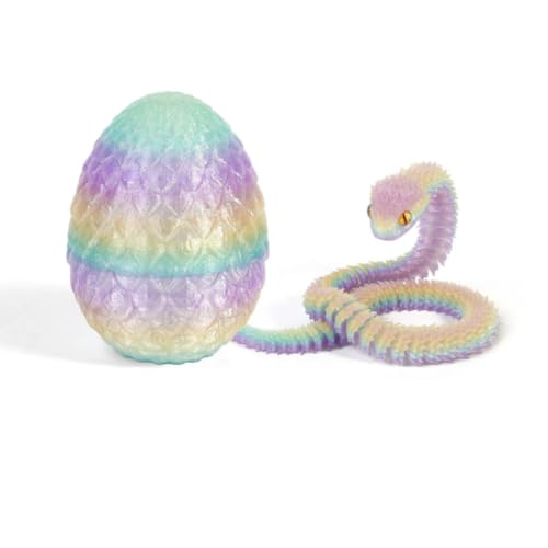 LFRNZS 3D Printed Rainbow Snake & Dragon Egg Desk Decor