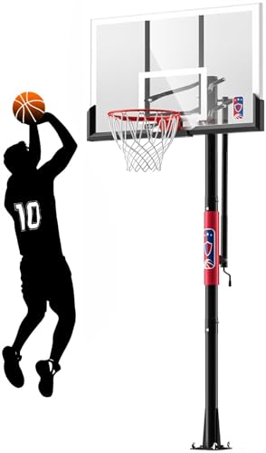 G GX9 In-Ground Basketball Hoops 7-10ft Adjustable with...