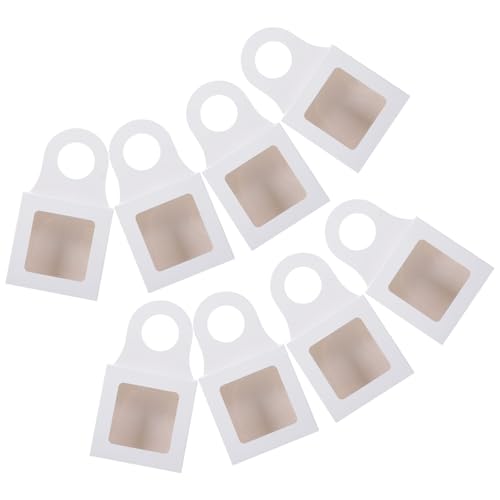 Sewroro 25 Cajas de Obsequio para Botellas de Vino con Ventana y Asa Colgante de Papel Kraft Blanco Plegables Decorativas para Fiestas y Almacenamiento de Vino Pack 25 Unidades