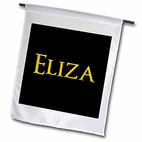 3dRose Eliza elegant girl baby name in America. Yellow on black charm - Flags (fl_353874_1)