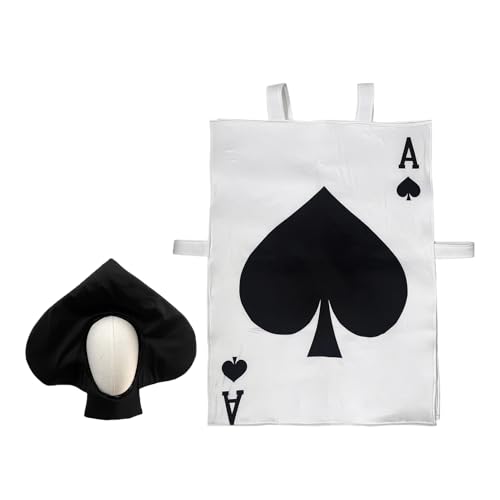 Generico Disfarces para mulheres adultas - roupa Cosplay para Halloween, disfarce cosplay com tema de cartas de poker para adultos, para meninos e meninas, carnaval, máscara de evento, festa e