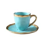 Juego de platos pequeños de cerámica esmaltada de color italiano para té de la tarde (azul)