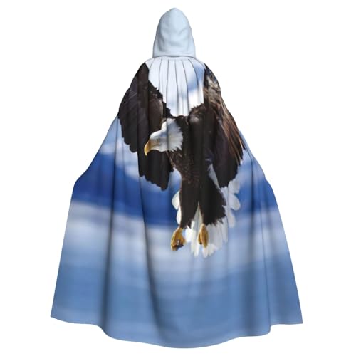 Cape à capuche imprimé aigle Renaissance pour cosplay d'Halloween