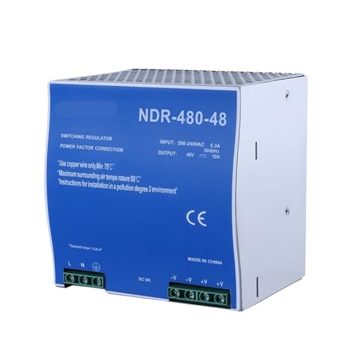 Alimentation SMPS NDR-480-48 contre les coupures de courant 48V sur rail DIN