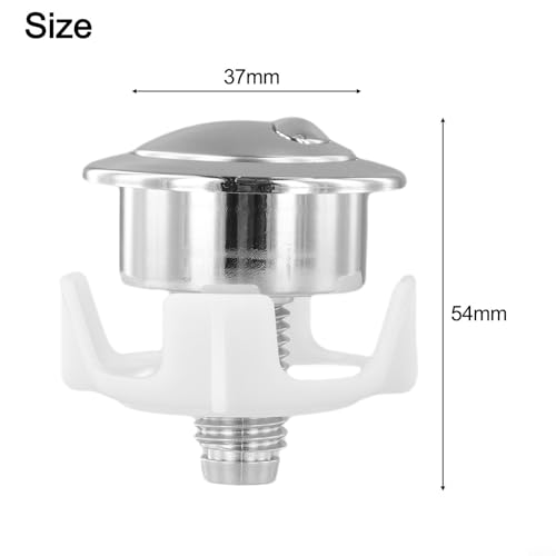 Bouton poussoir de chasse d'eau Siamp Optima 50 aux finitions argentées - 3