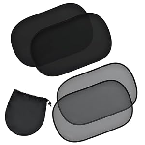 EcoNour Car Window Shades for Baby | Protects Baby from Sun & Heat (4 Pack)