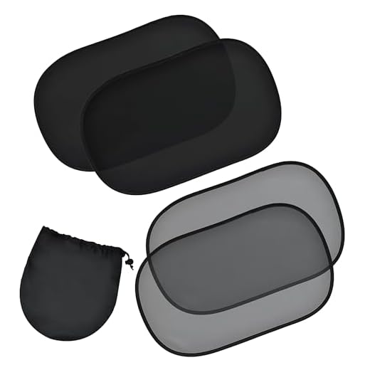 EcoNour Baby Car Window Shades - 20"x12" (4 Pack) | Car Side Window Sun Shade for Baby with Total Sun Glare, Heat and UV Protection | Back Window Sunshade Blocker for Car
