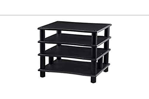 Image of Monolith 4 Tier Audio Stand XL - Open Air Design, Each 1 Inch Shelf Supports up to 84.9 Lbs, Total Max Weight 350 Lbs, Perfect Way to Organize AV Components, Black