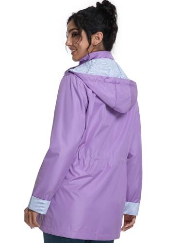 jiehan Women's Rain Jacket Waterproof Lightweight Packable Raincoat with Hood for Golf Hiking Travel Windbreaker2