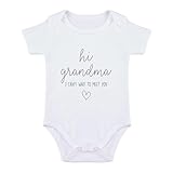 Fabric: This funny hi grandma pattern short sleeve baby bodysuit is made of pure cotton fabric that is soft, skin-friendly, breathable, high quality and stretchy to make your baby feel comfortable Design: Baby bodysuit printed with cute letters hi gr...