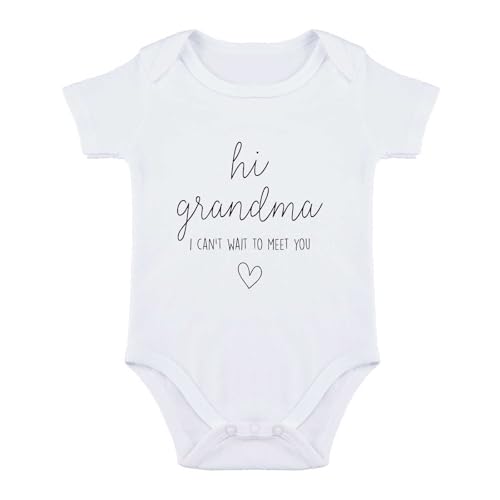 SproutJoy Hi Grandma Baby Bodysuit Pregnancy Announcement for Grandma Promoted to Grandma Baby Bodysuits Infant Newborn