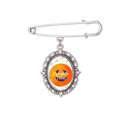 Broche ronde Halloween citrouille aux finitions soignées taille M
