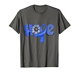 Hope Blue Ribbon Sunflower Colorectal Colon Cancer Awareness T-Shirt