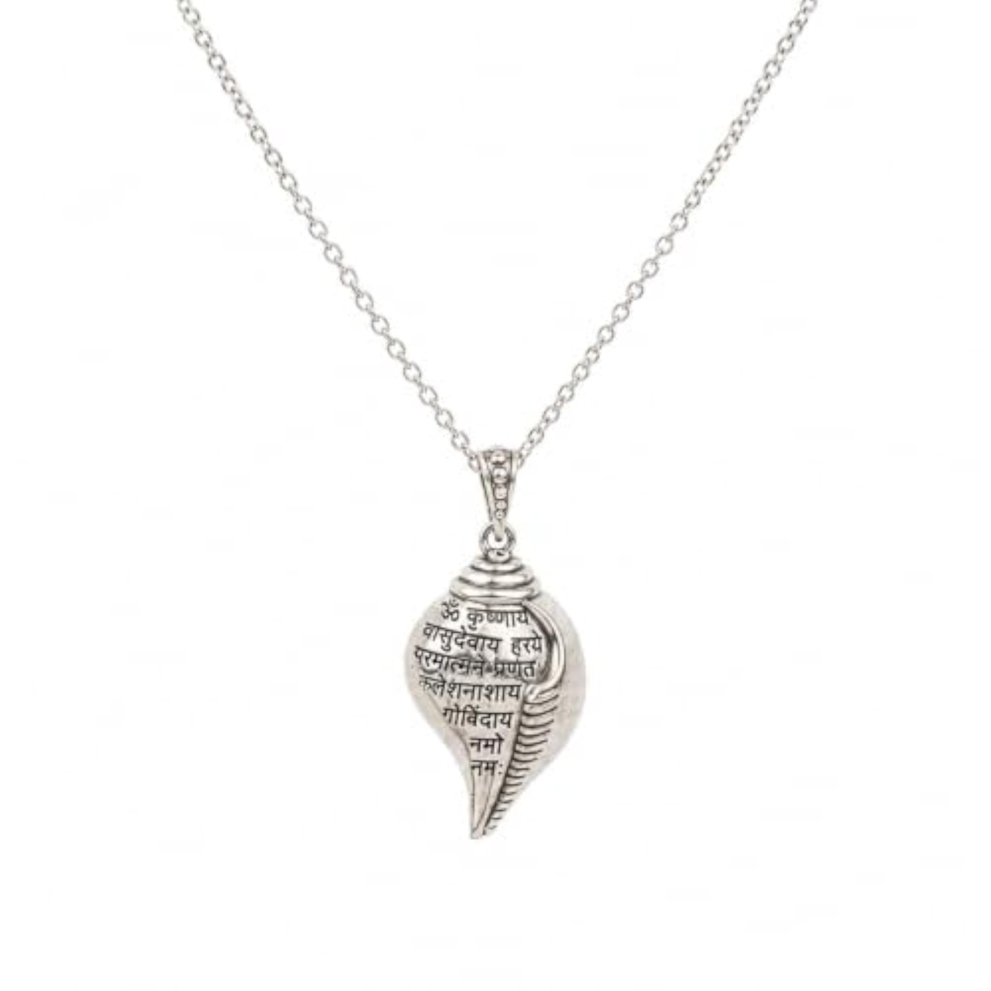 Women's 925 Krishna Shankha Necklace, Gift for Her